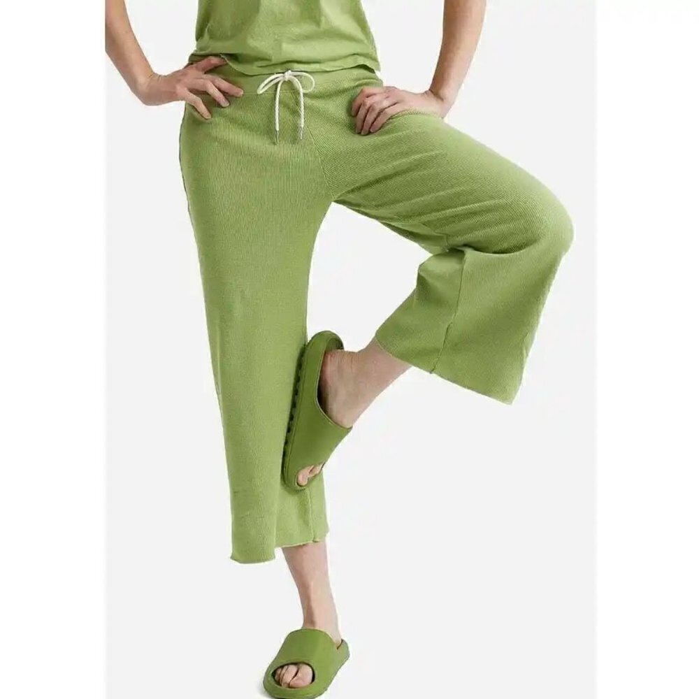 NWT MATE the Label Green Organic Thermal Wide Leg Pant - 3X
